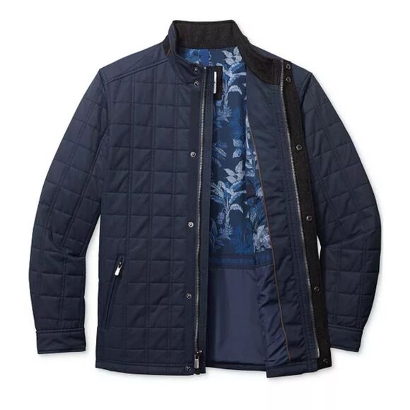 Tommy Bahama NWT Bronson Bay Quilted Water-Resistant Full-Zip Jacket Dark Eclips - Picture 2 of 5